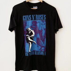 1991 Guns N Roses Use Your Illusion Tour Band Rock Tee Shirt 90s 1990s  90